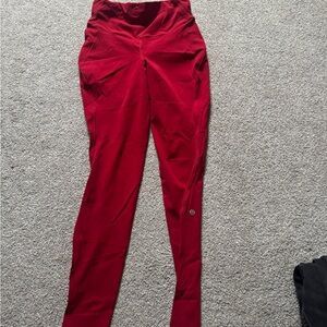 Red High-Waisted Leggings